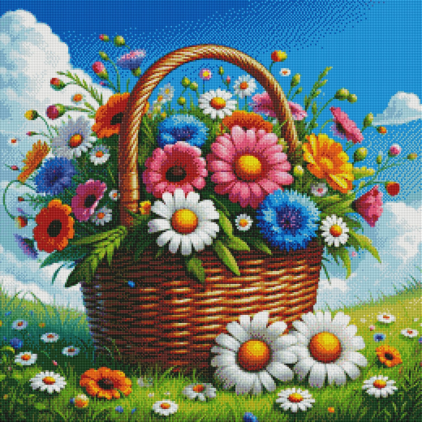 Basket Of Sunshine Blooms by M.E. Divine Arts