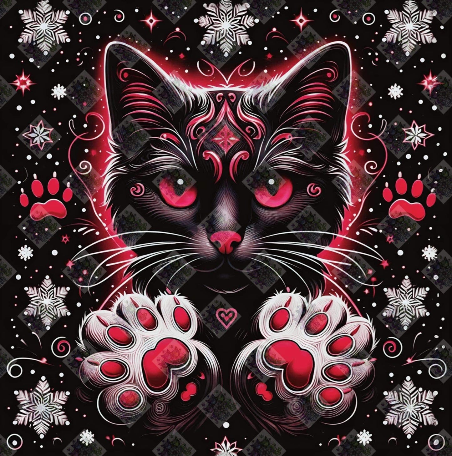 Kitty Paws Red by M.E. Divine Arts