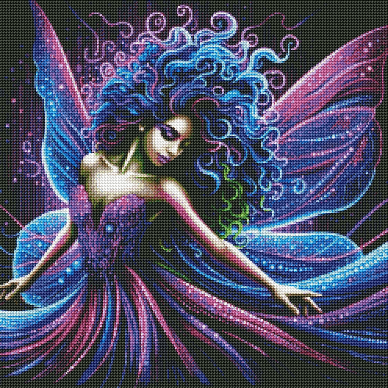 Purple/Blue Neon Fairy by Cindy Emery