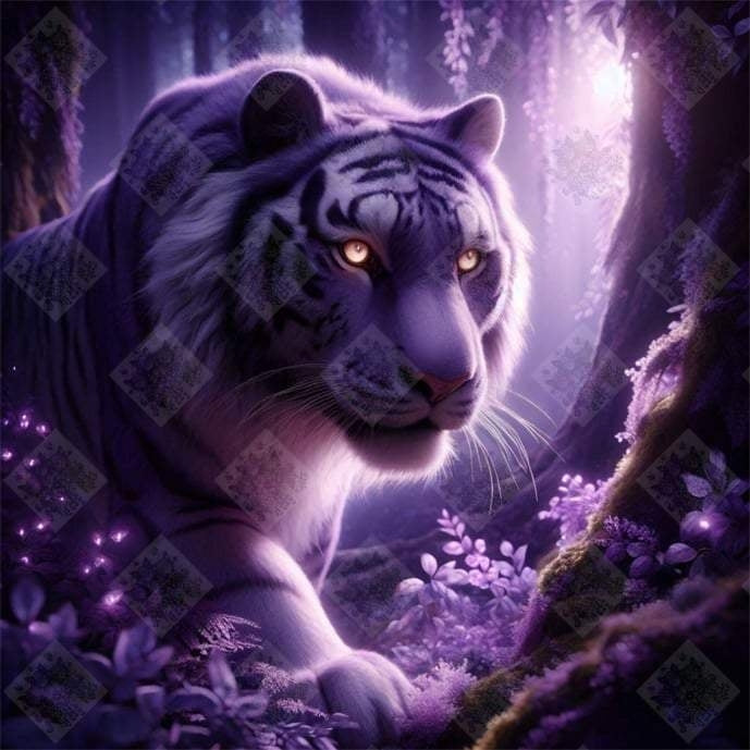 Mystical Purple Tiger by Stellar Designz