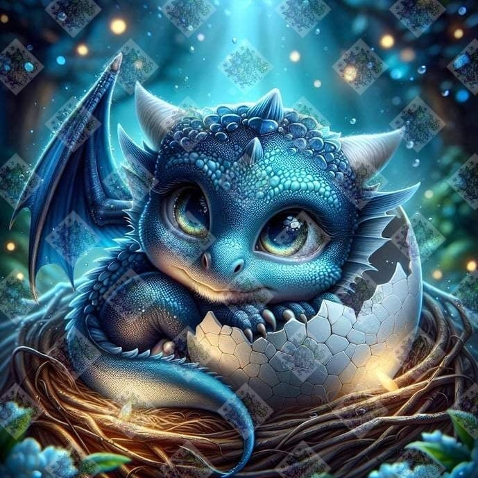 Baby Blue Dragon Hatched By Taza Creations