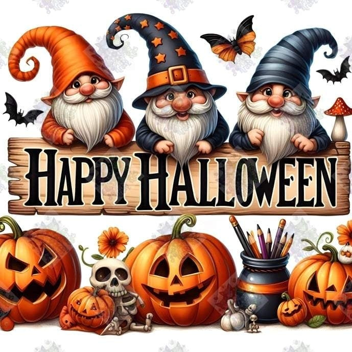 Happy Halloween Gnomes by M.E. Divine Arts (Last Chance! Retiring Beauties On Sale Now)