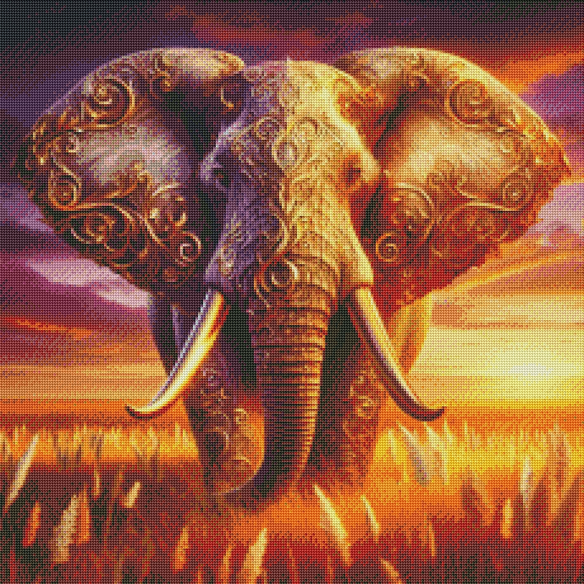 Serengeti Sunset Elephant by Stellar Designz