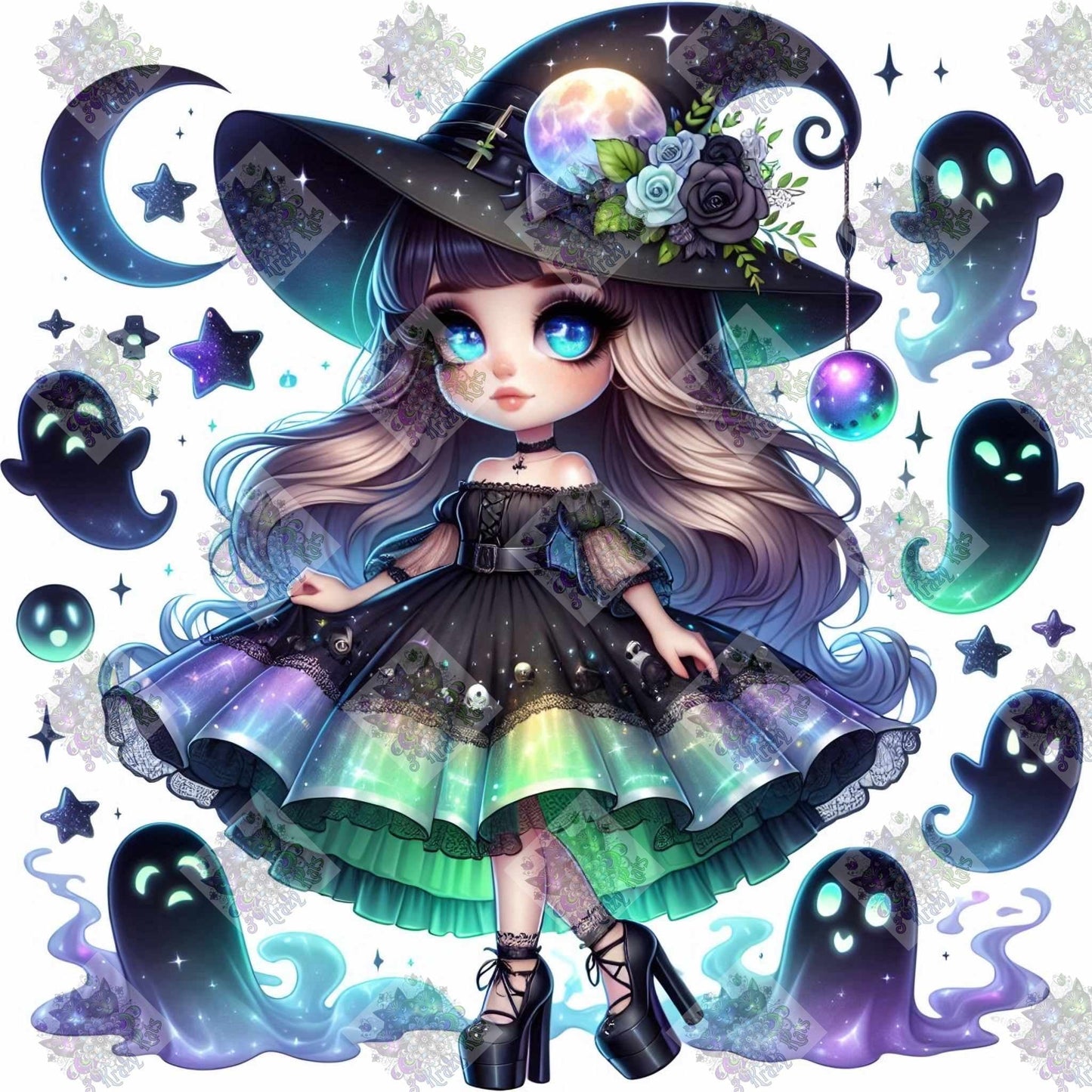 The Witch and Her Ghostly Friends by Taza Creations (Last Chance! Retiring Beauties On Sale Now)