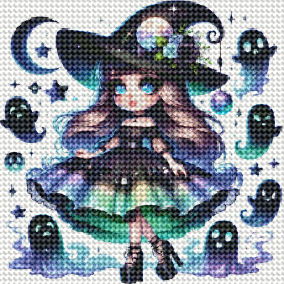 The Witch and Her Ghostly Friends by Taza Creations (Last Chance! Retiring Beauties On Sale Now)