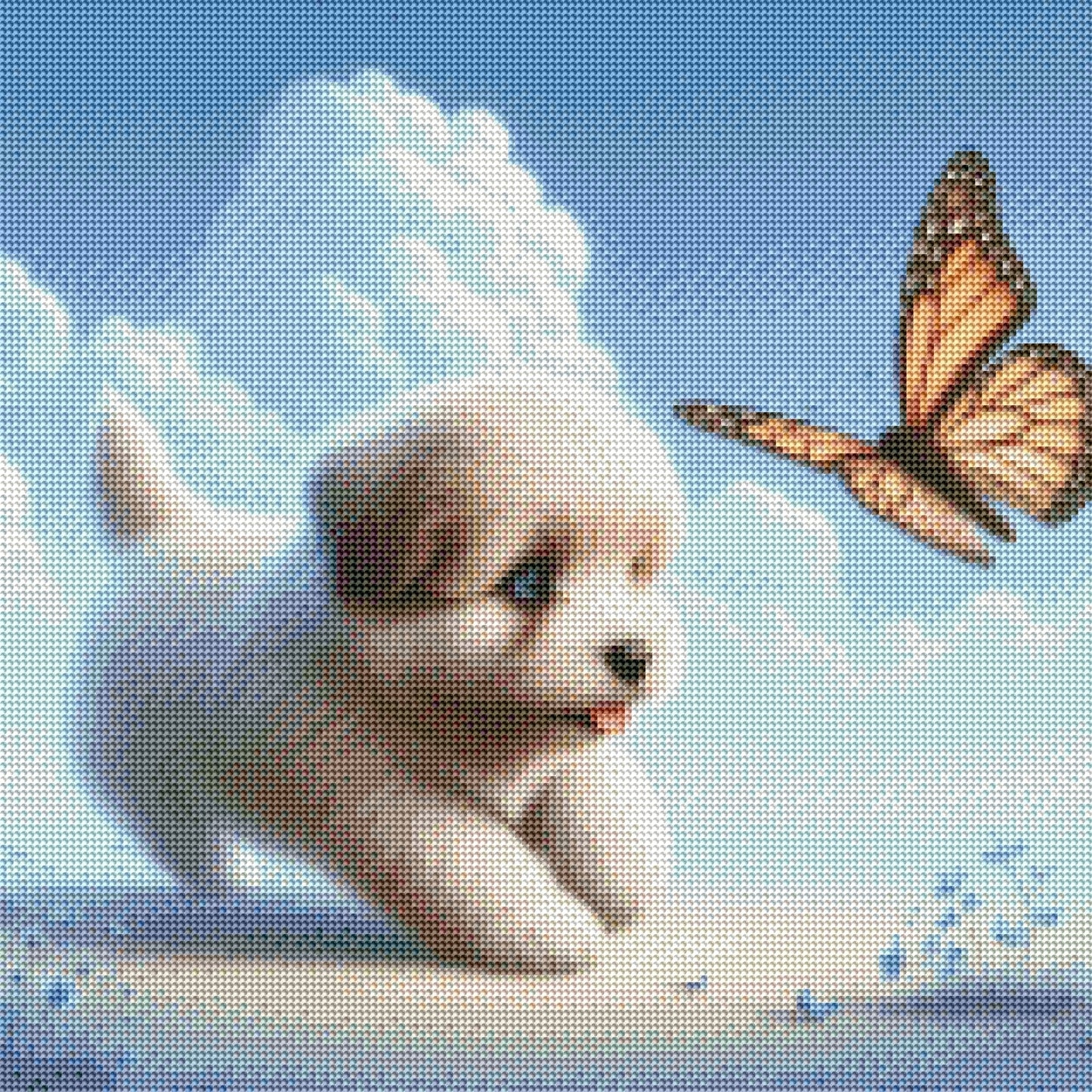 Puppy Chasing A Butterfly by Stellar Designz