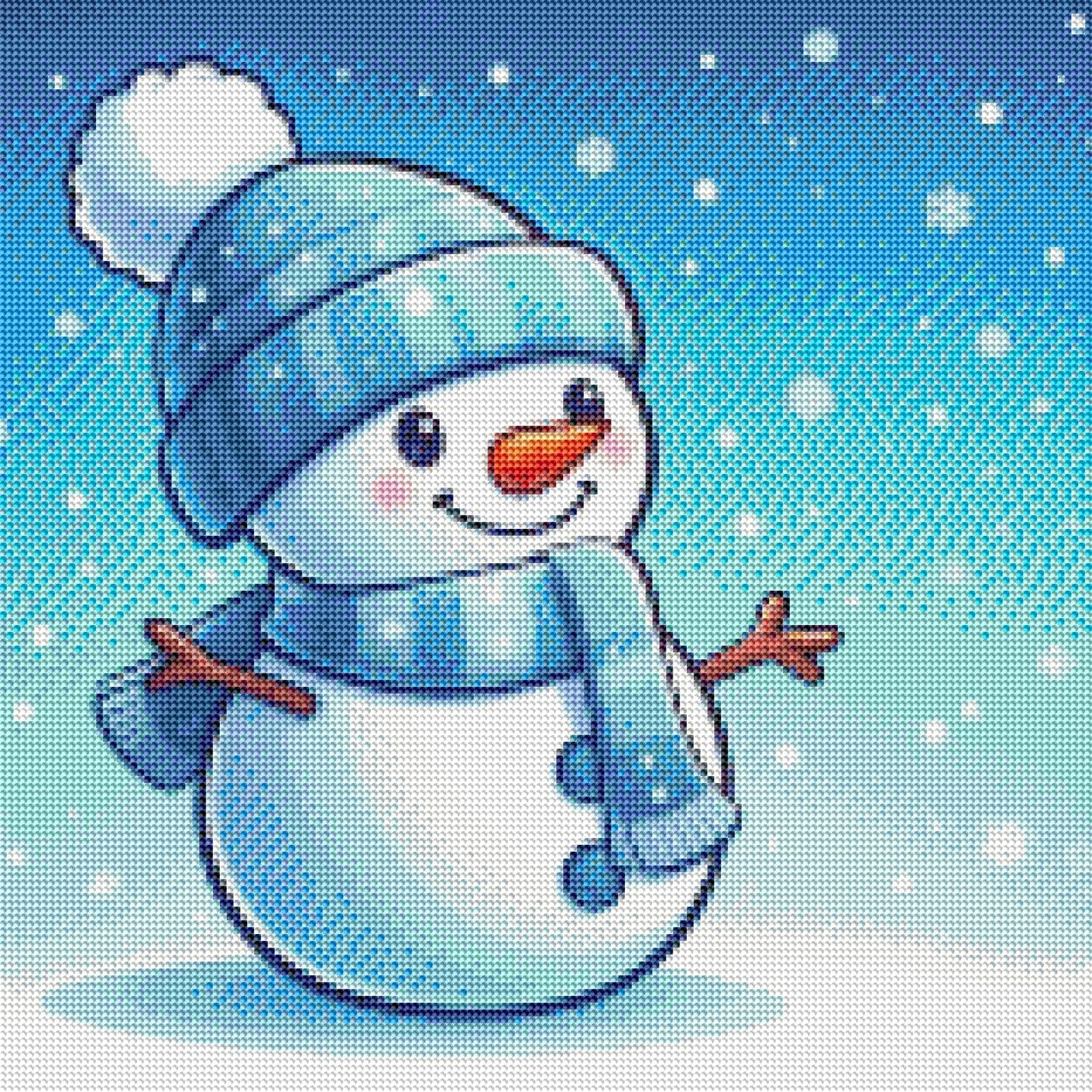 Snowman With A Blue Scarf by M.E. Divine Arts