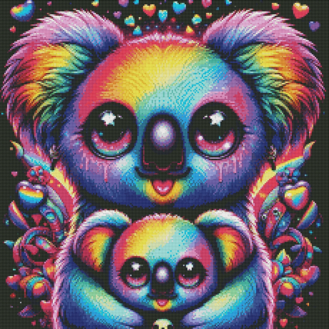 Rainbow Koala and Cub by Taza Creations
