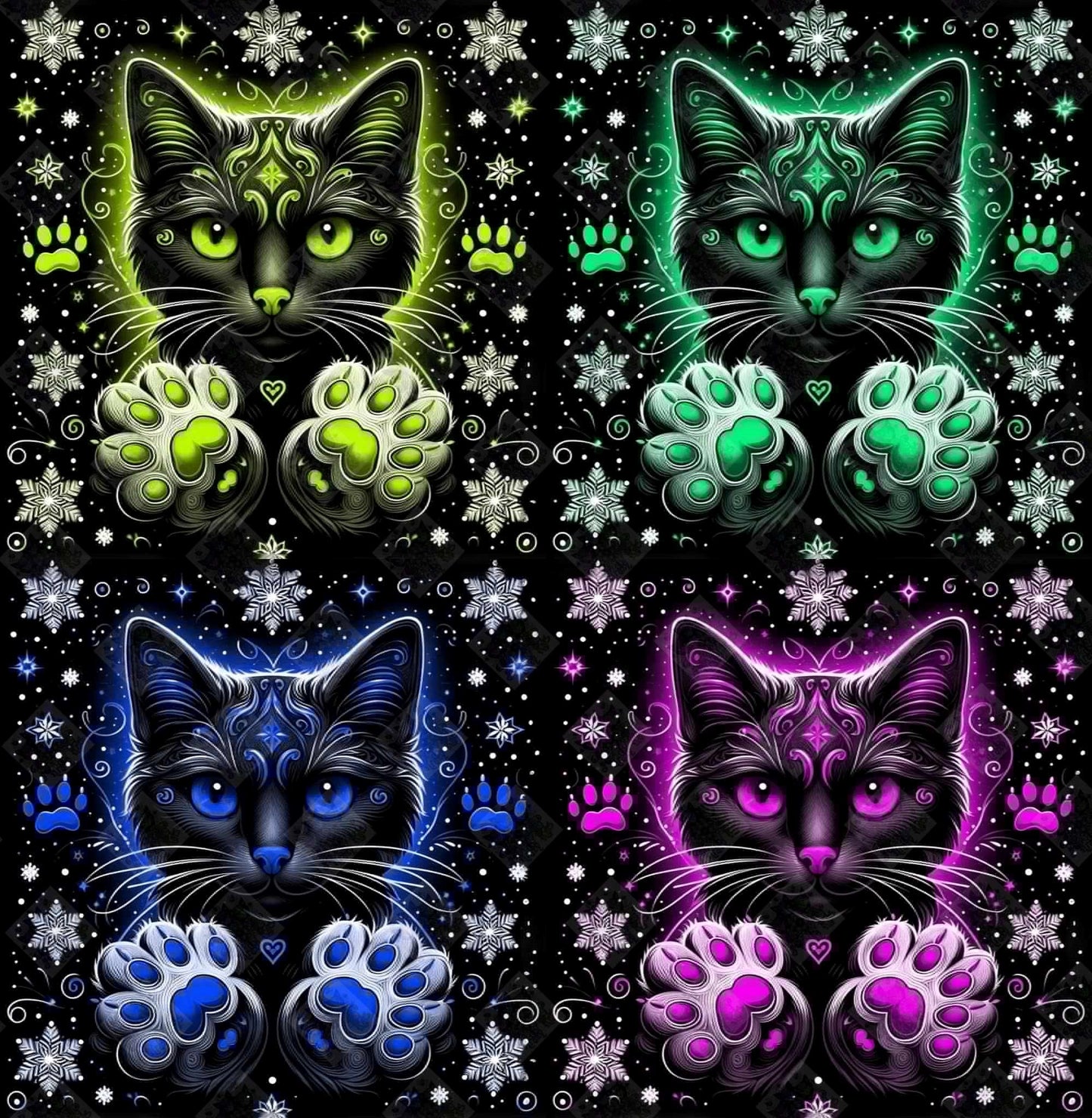 Kitty Paws Quad by M.E. Divine Arts