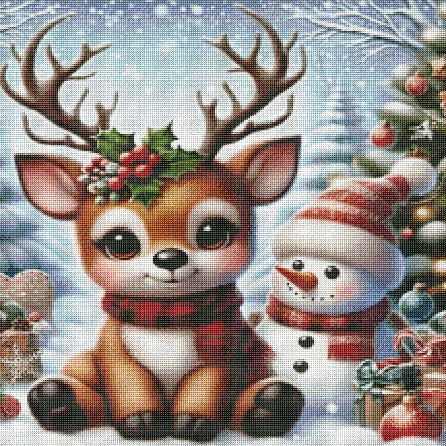 Baby Reindeer and A Snowman Friend by Theresa Raymer