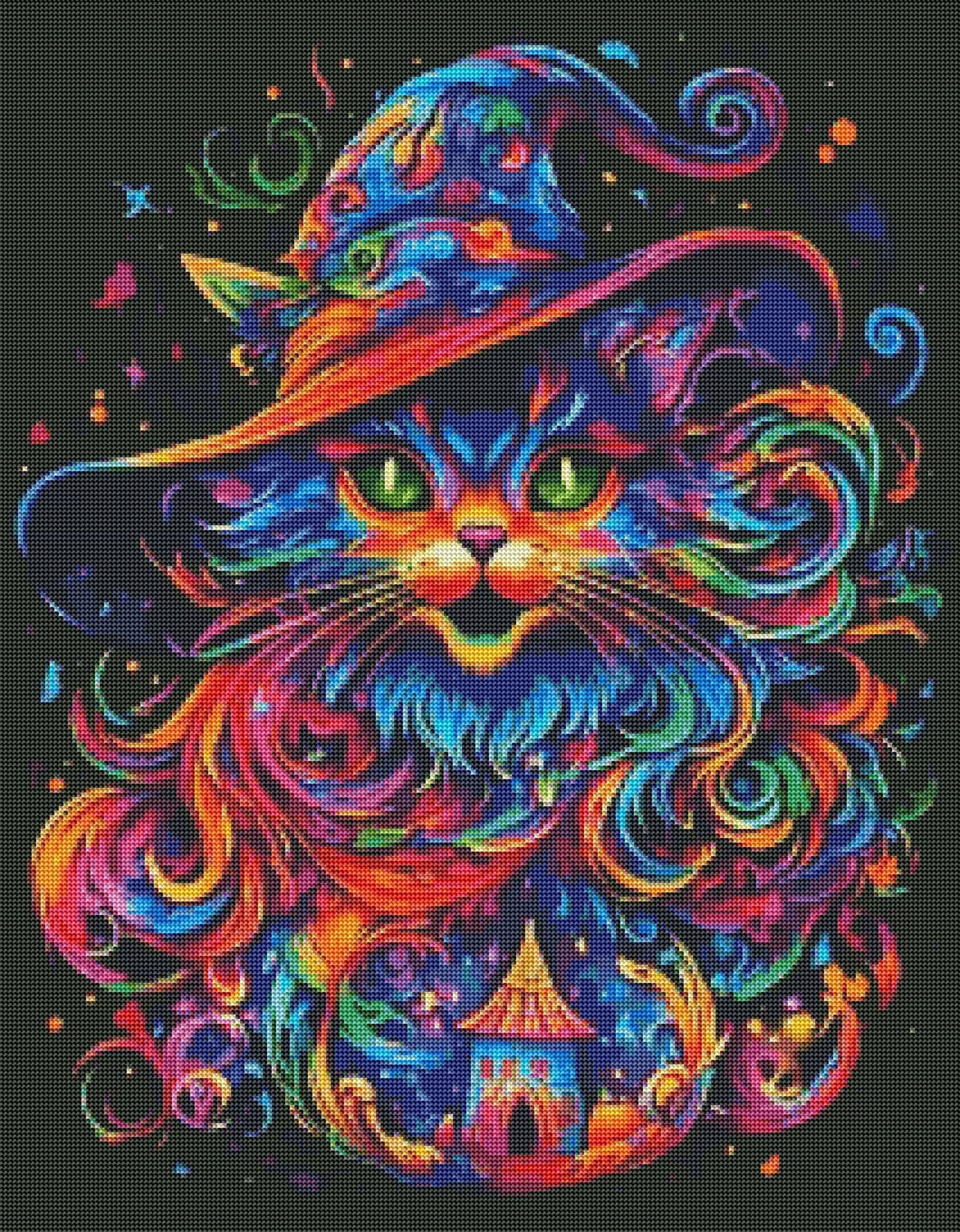 Abstract Halloween Cat by Cindy Emery