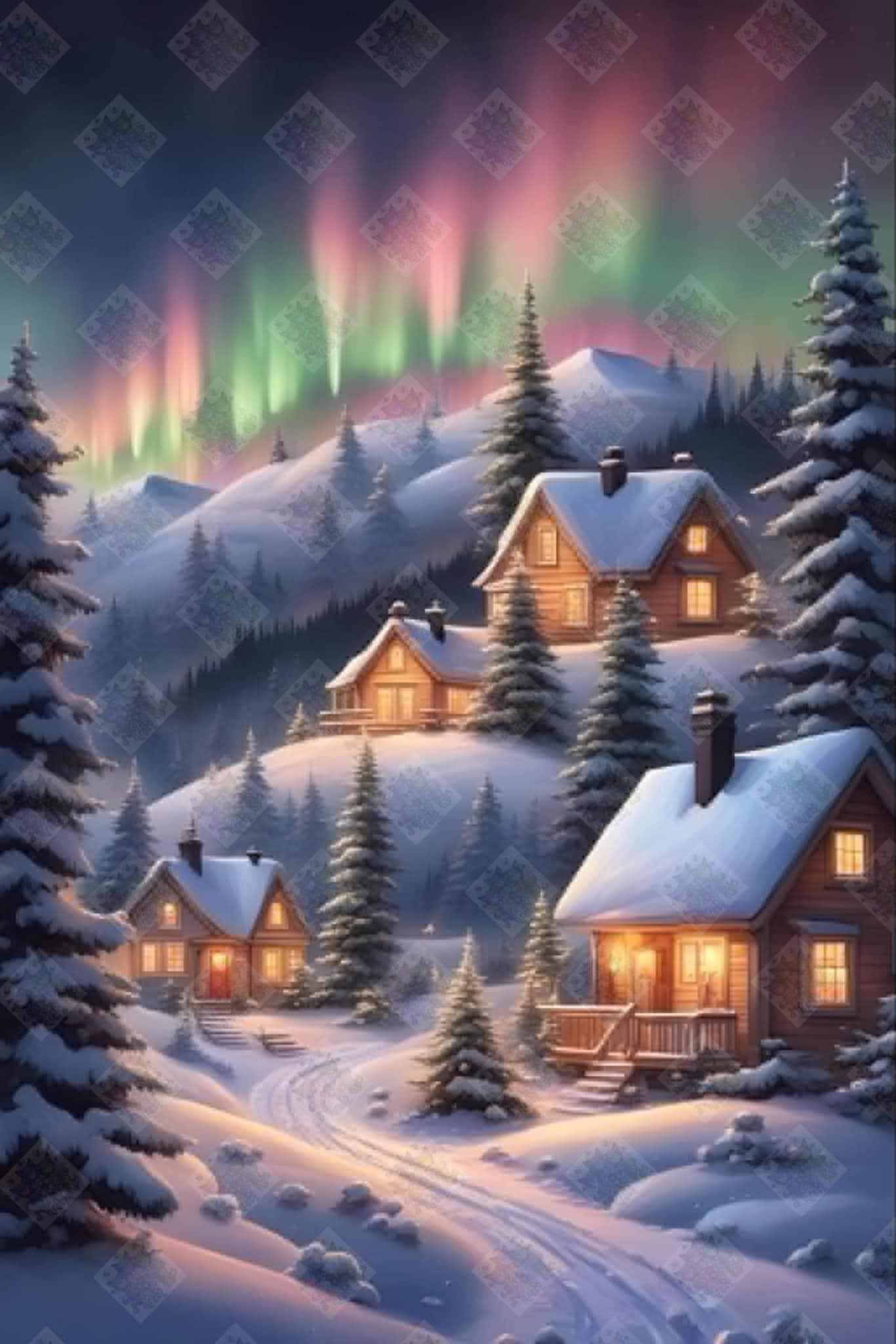 Village Nestled In Aurora Beauty by Theresa Raymer