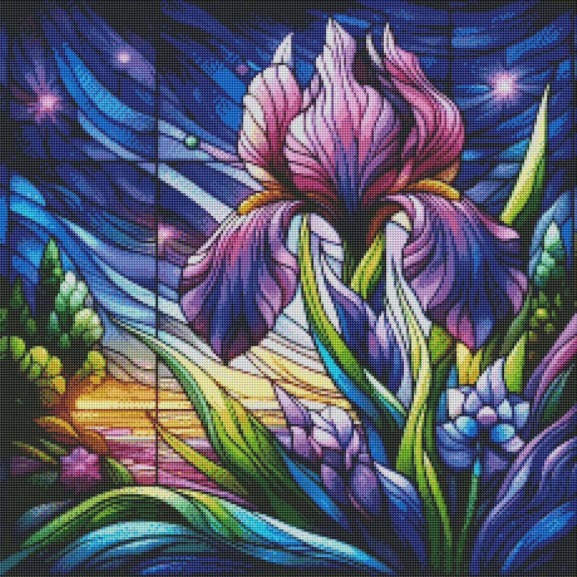 Stained Glass Iris by M.E. Divine Arts