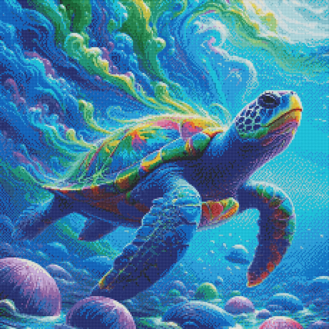 Vibrant Colored Turtle by Turtle Designz