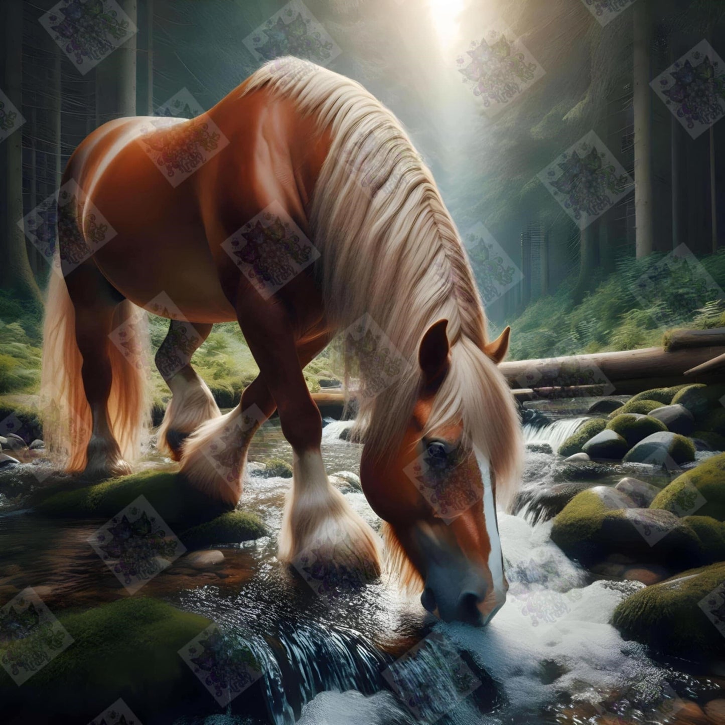 A Forest Stream by M.E. Divine Arts