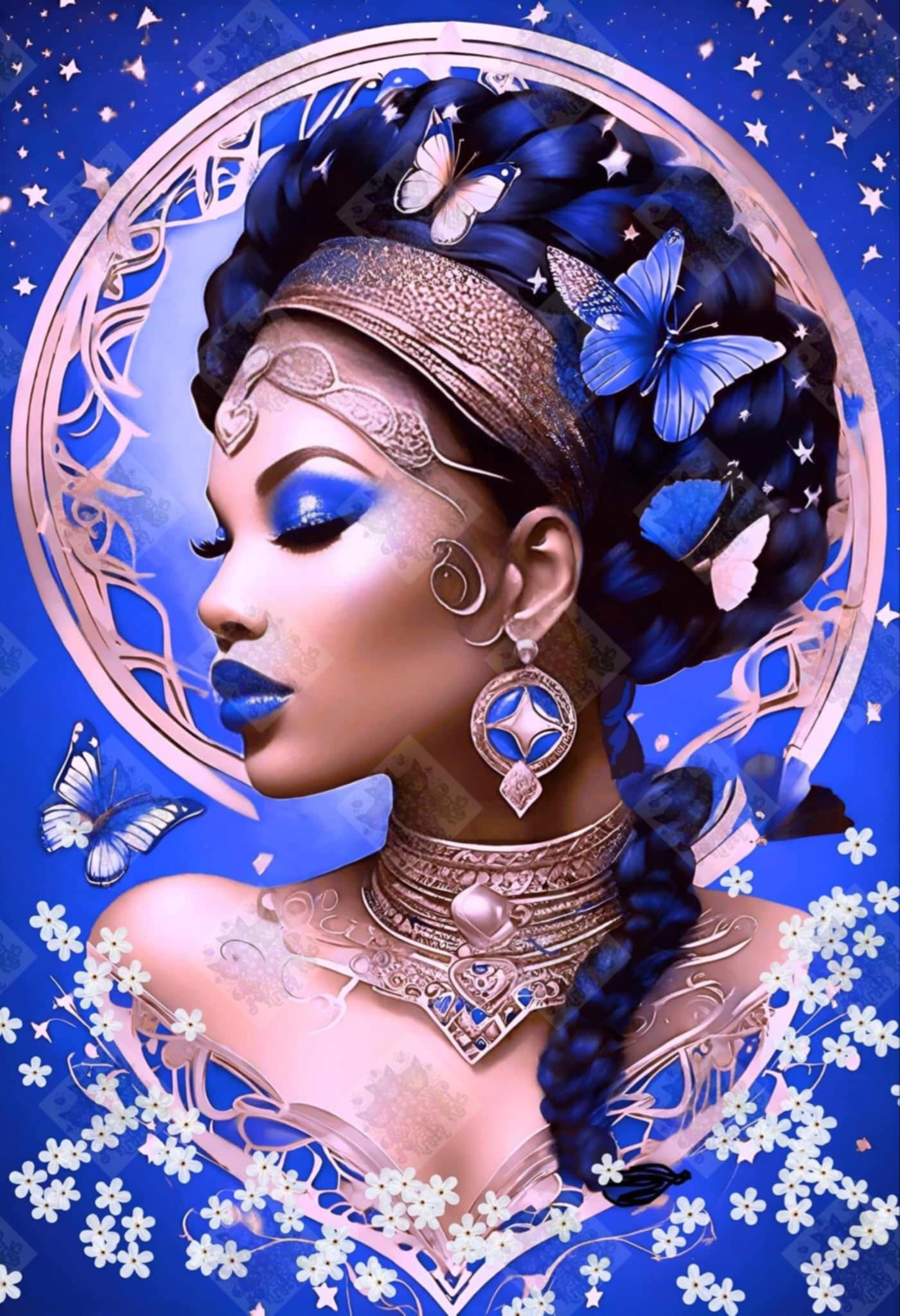 Butterfly Queen Blue by Cindy Emery