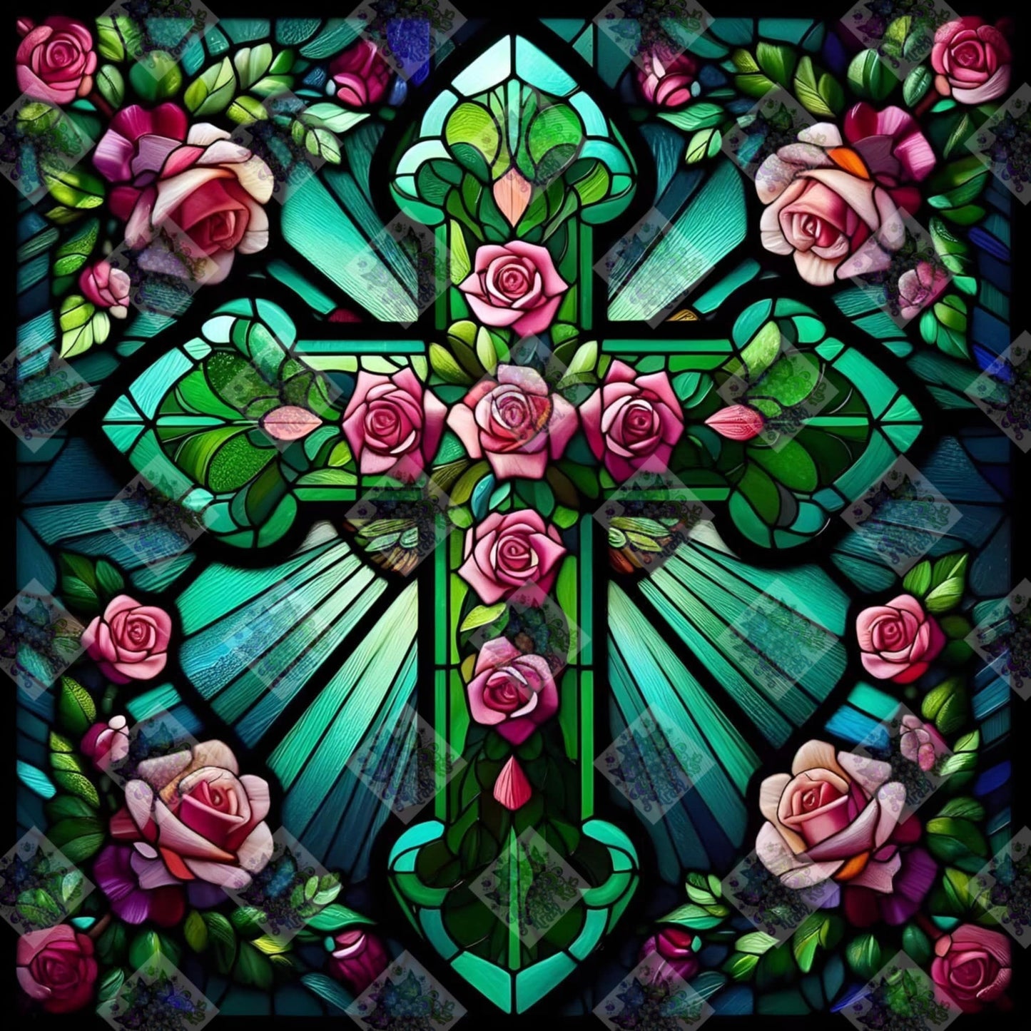 Emerald Cross by M.E. Divine Arts
