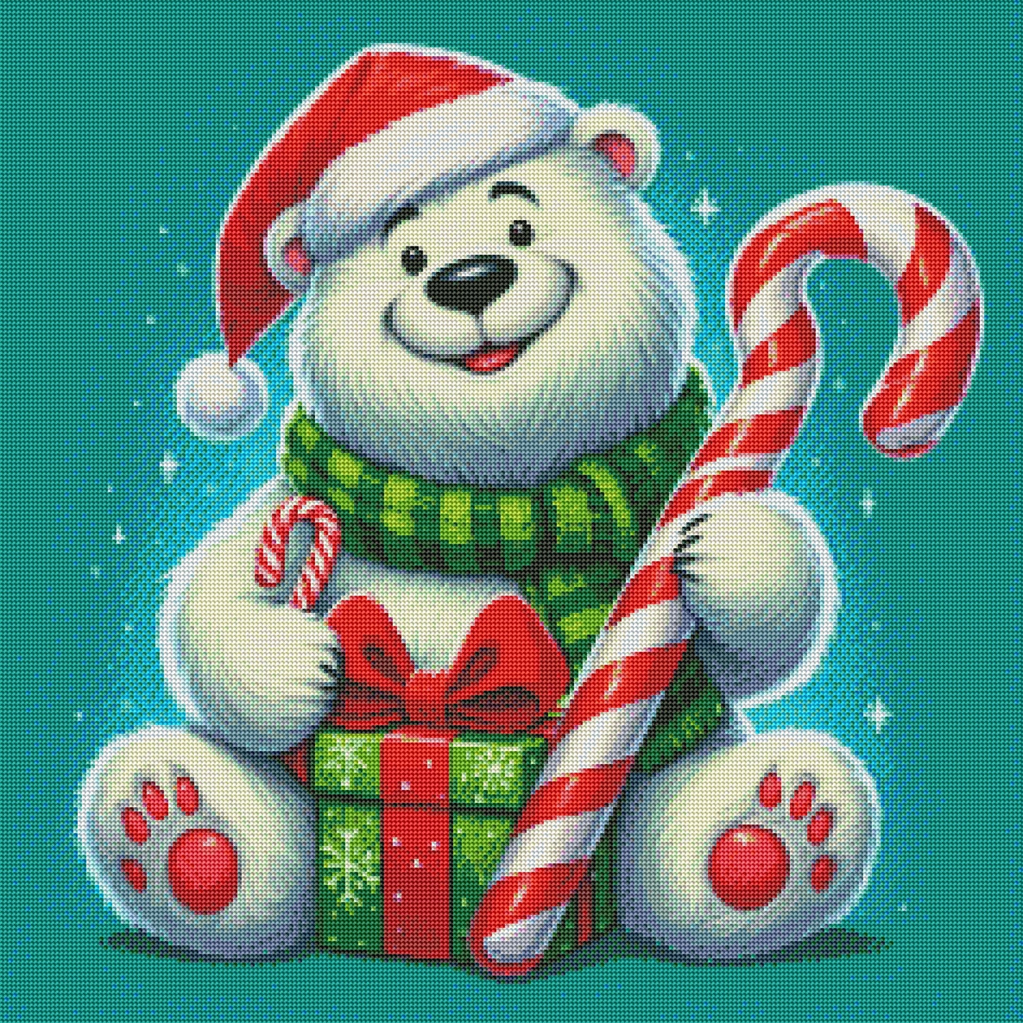 Polar Bear and Candy Canes by Turtle Designz