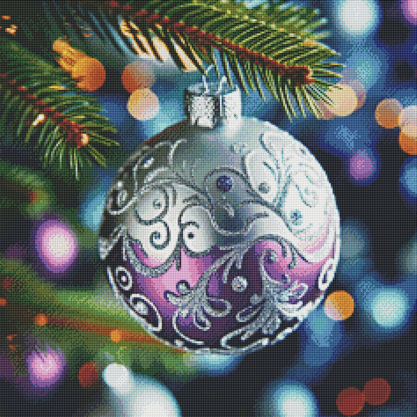 Purple and Silver Filigree Ornament by Turtle Designz