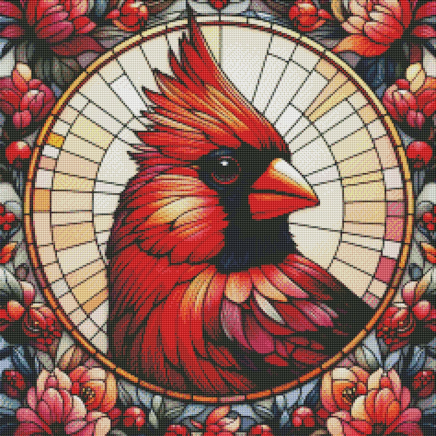 Stained Glass Cardinal by M.E. Divine Arts