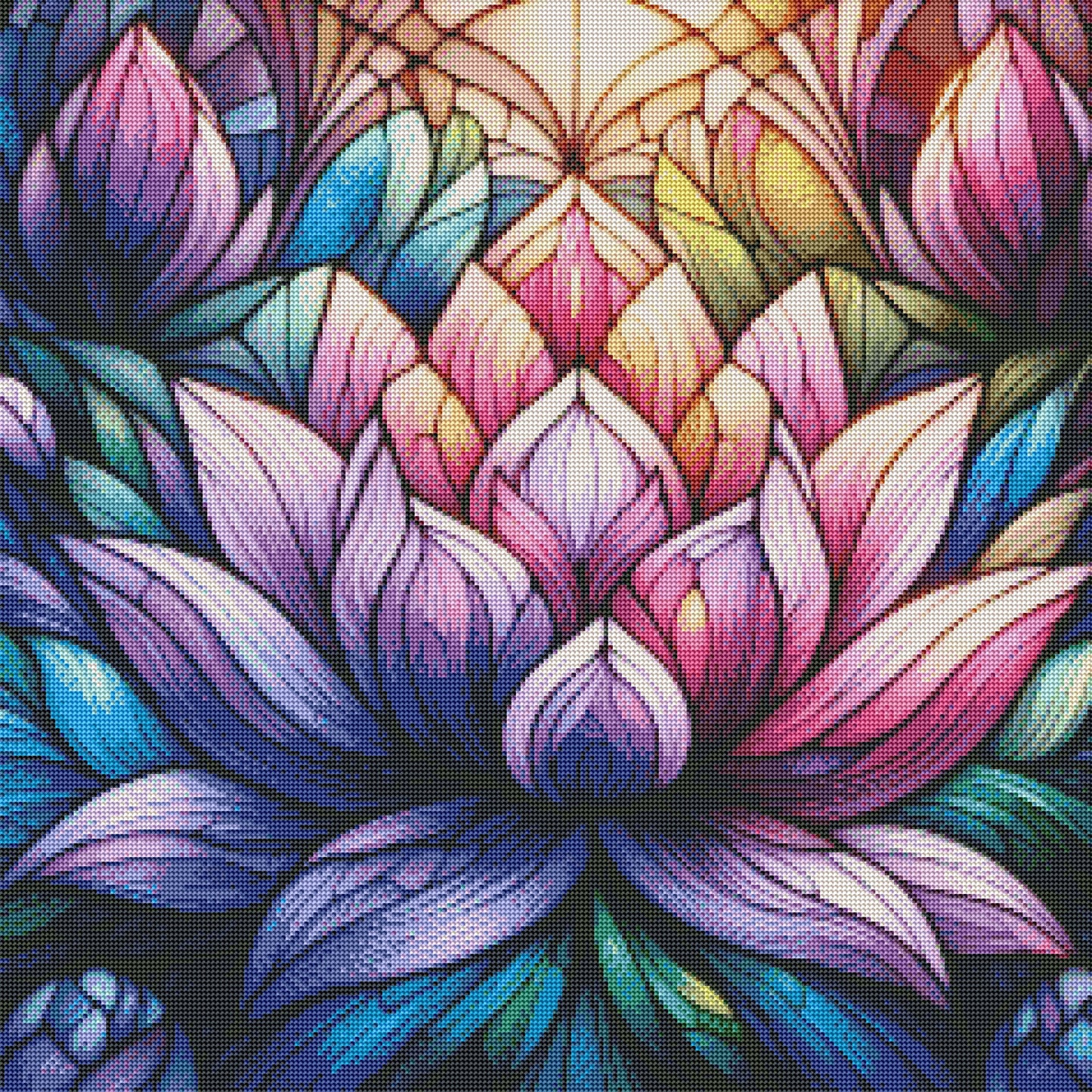 Stained Glass Lotus by M.E. Divine Arts