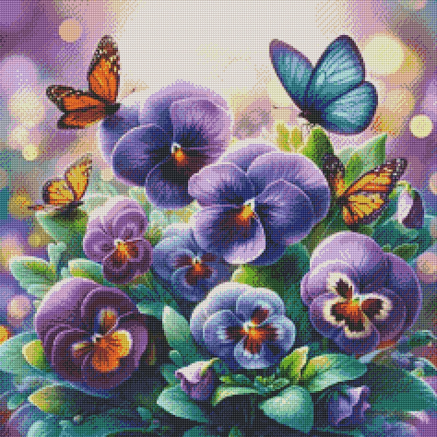 Butterflies and Pansies by M.E. Divine Arts