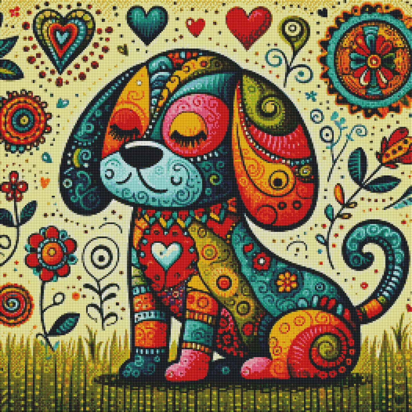 Patchwork Pup by Theresa Raymer