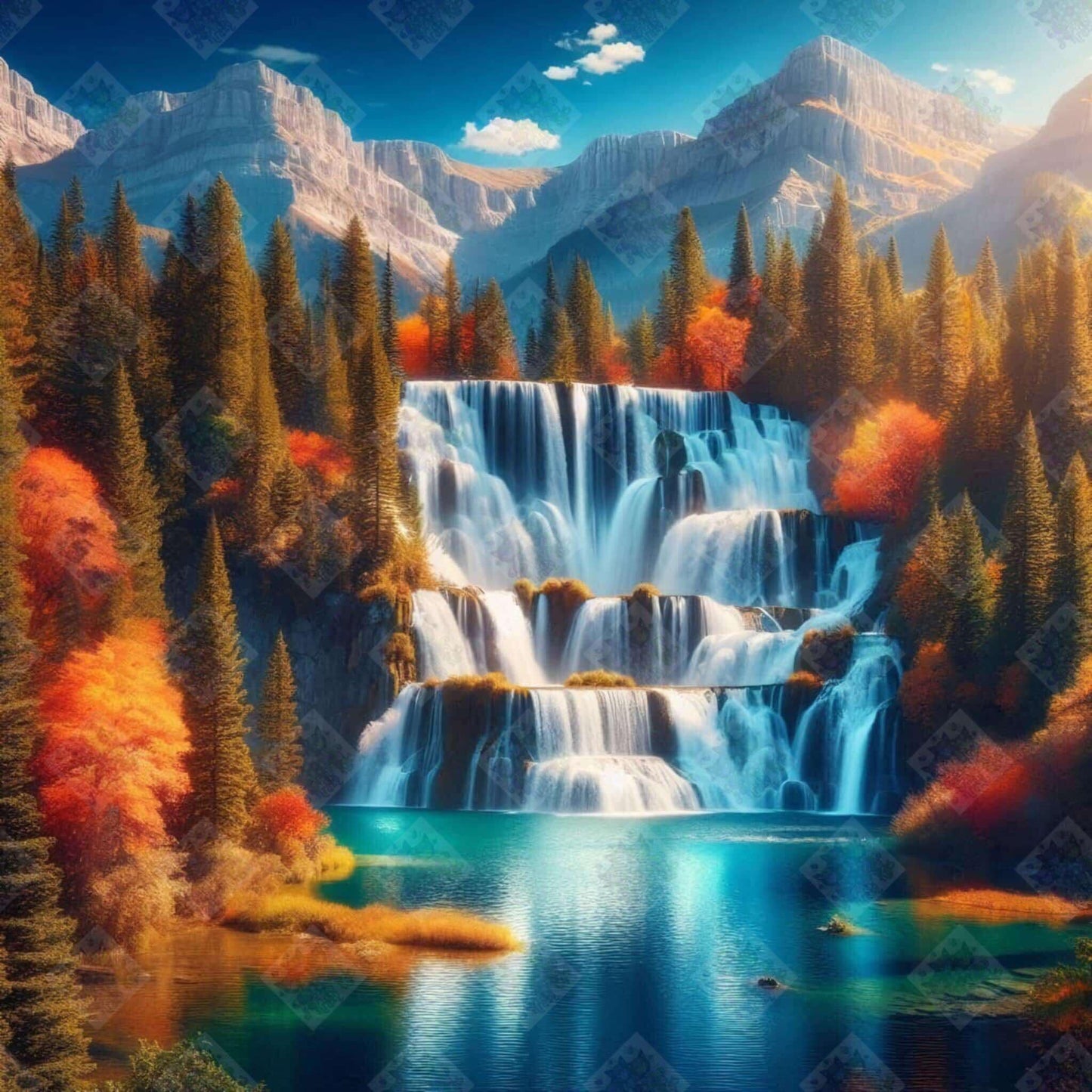 Mountain Waterfall by Turtle Designz
