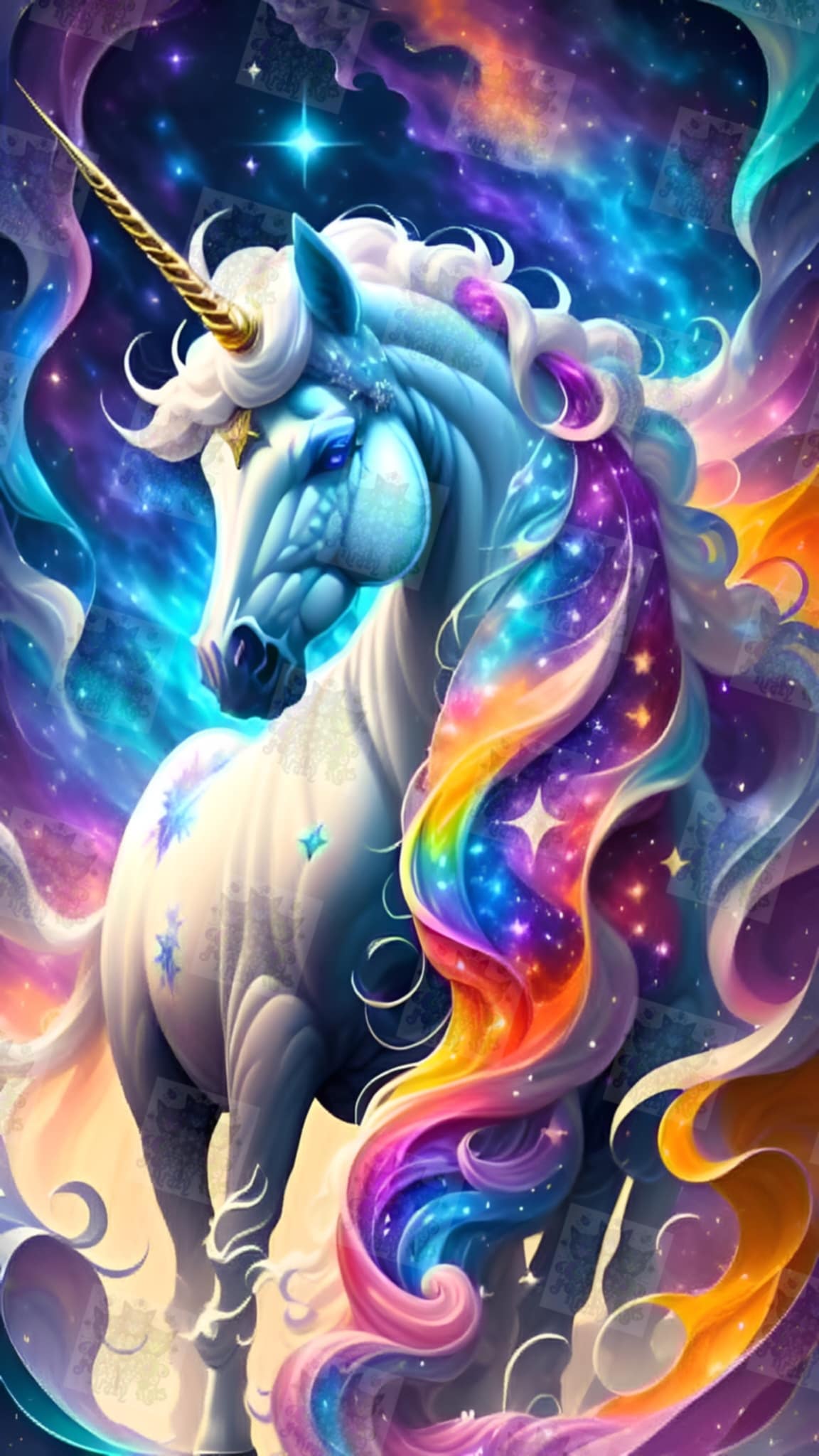 Rainbow Galaxy Unicorn by Jennifer Opie