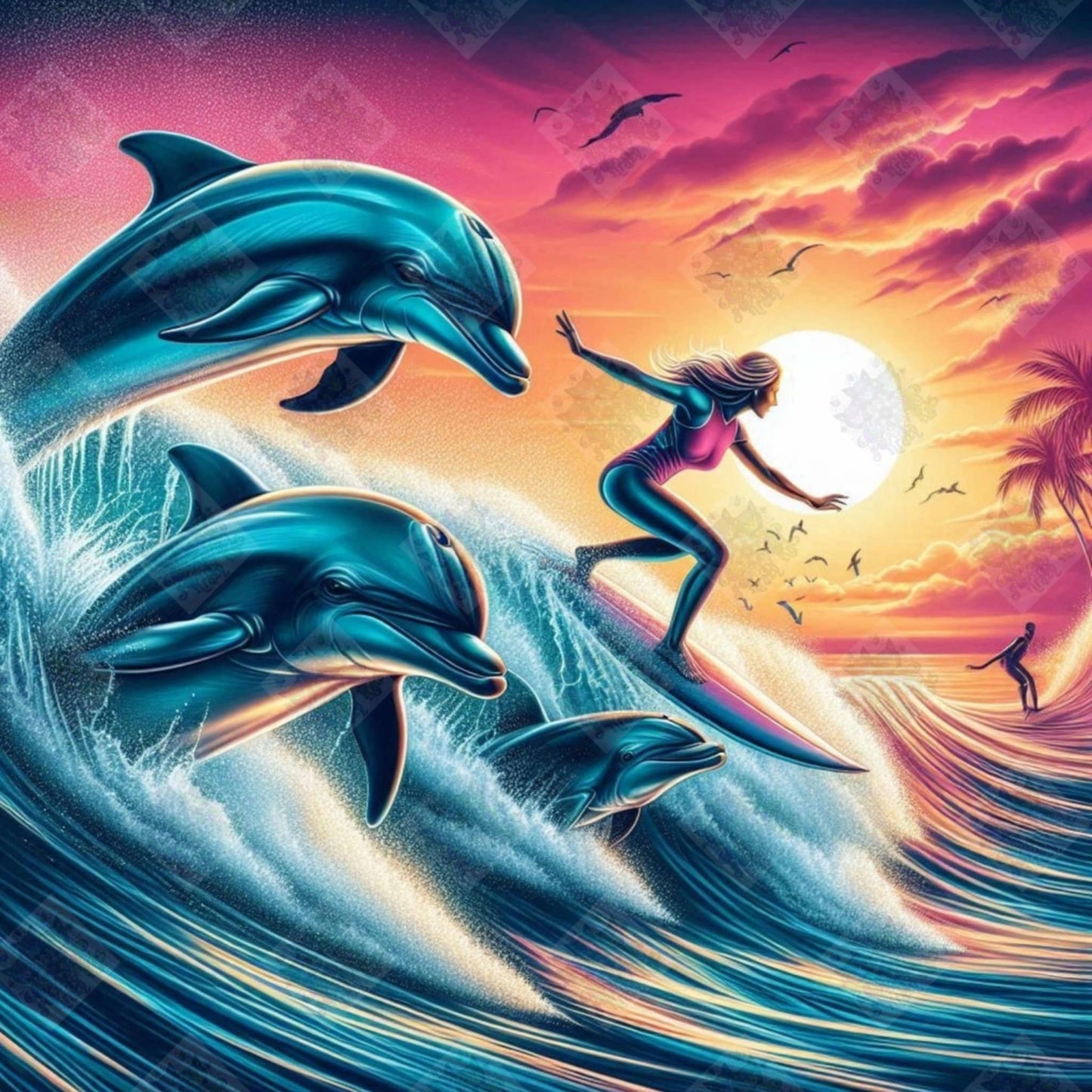 Surfing With The Dolphins by Stellar Designz