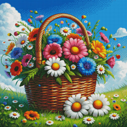 Basket Of Sunshine Blooms by M.E. Divine Arts