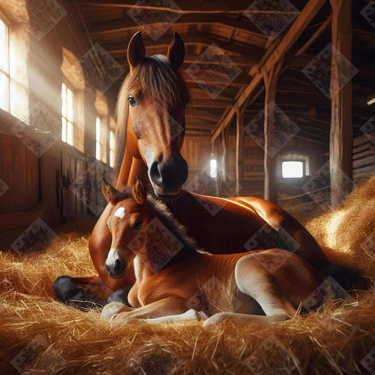 Nestled In The Hay by M.E. Divine Arts