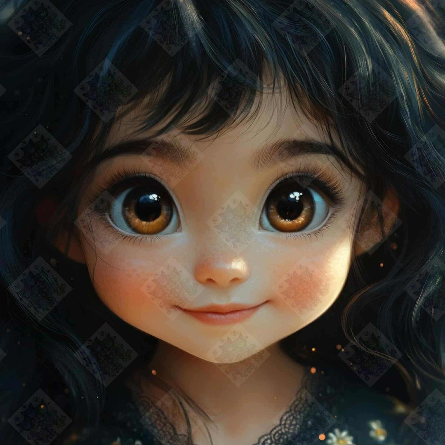 The Girl with the Golden Gaze by Taza Creations