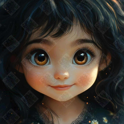 The Girl with the Golden Gaze by Taza Creations