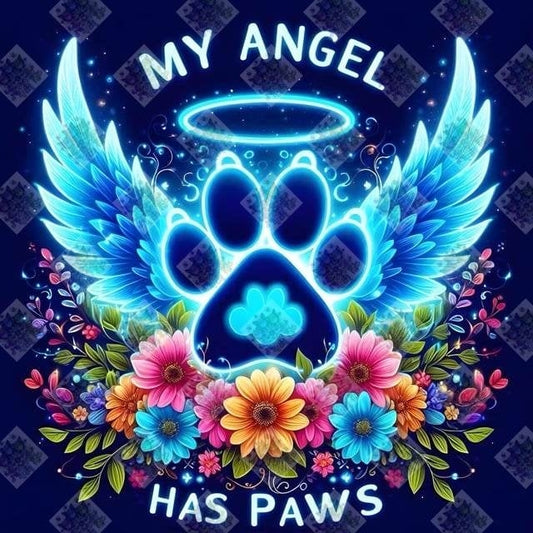 My Angel Has Paws- Blue by Theresa Raymer