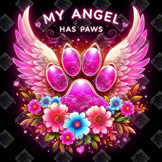 My Angel Has Paws- Pink by Theresa Raymer