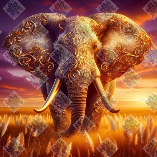 Serengeti Sunset Elephant by Stellar Designz