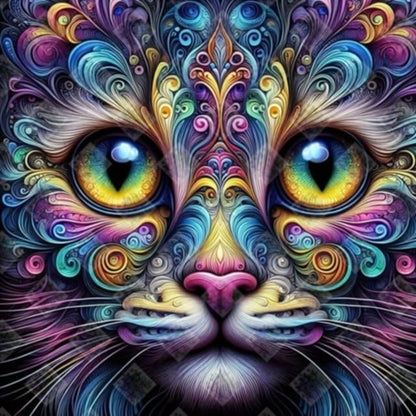 Multicolored Filigree Cat by Theresa Raymer