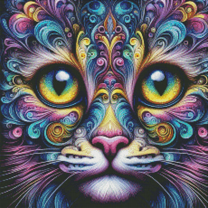 Multicolored Filigree Cat by Theresa Raymer