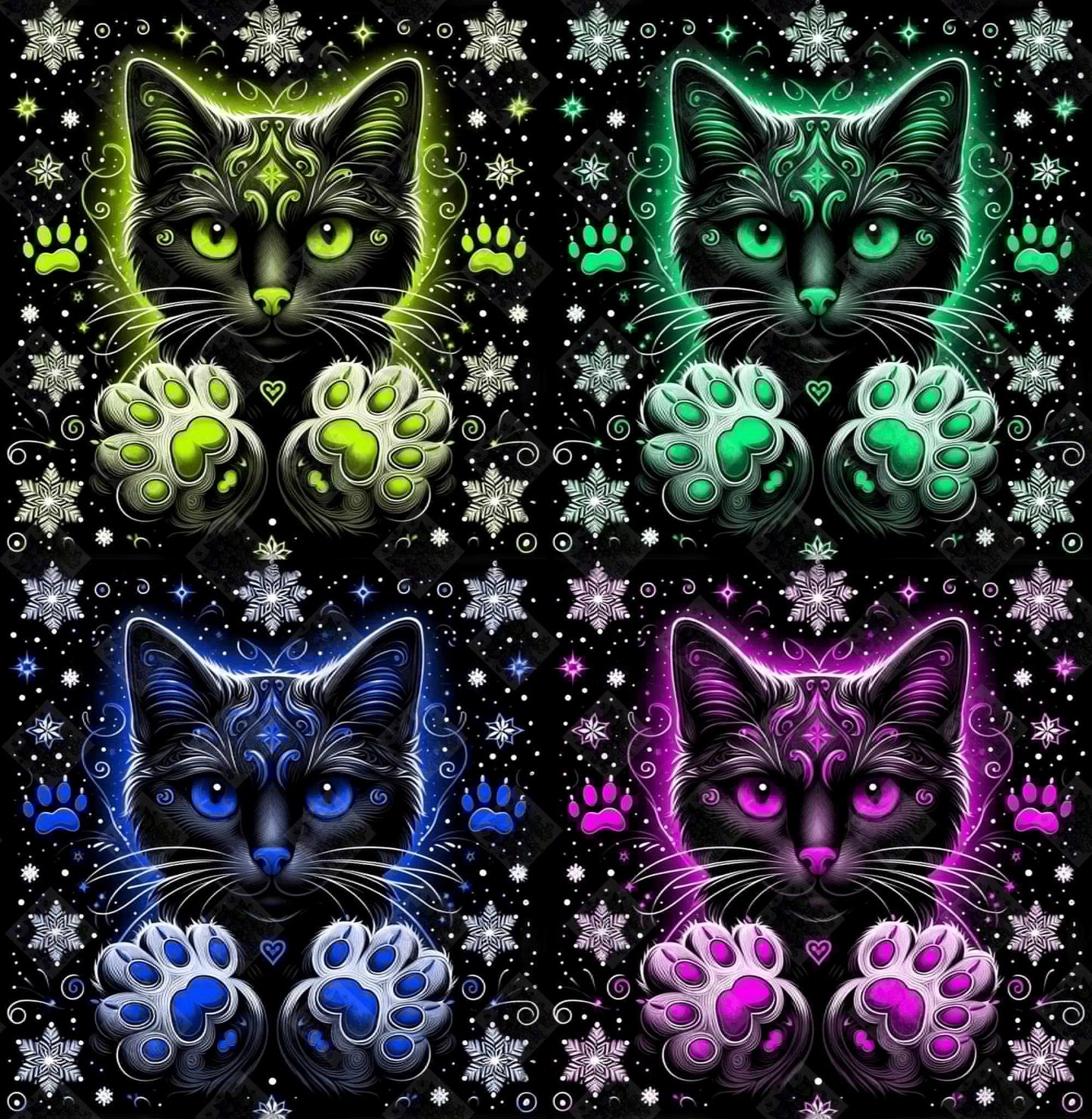 Kitty Paws Quad by M.E. Divine Arts