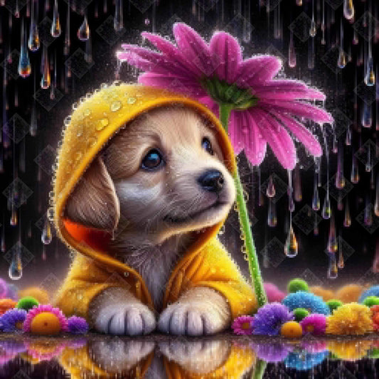 Puppies Raincoat by M.E. Divine Arts