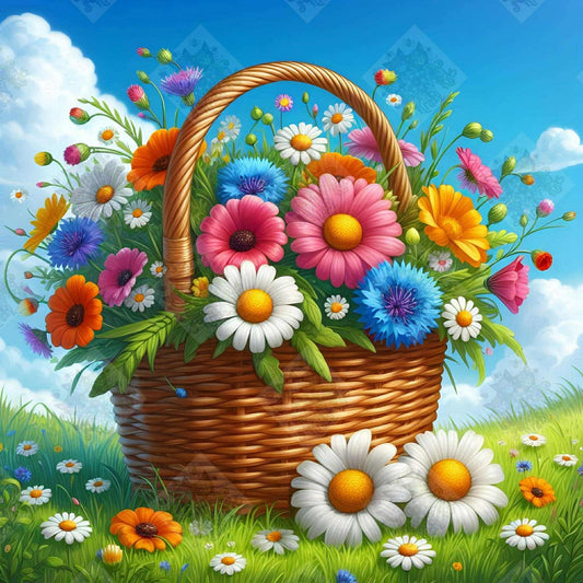 Basket Of Sunshine Blooms by M.E. Divine Arts