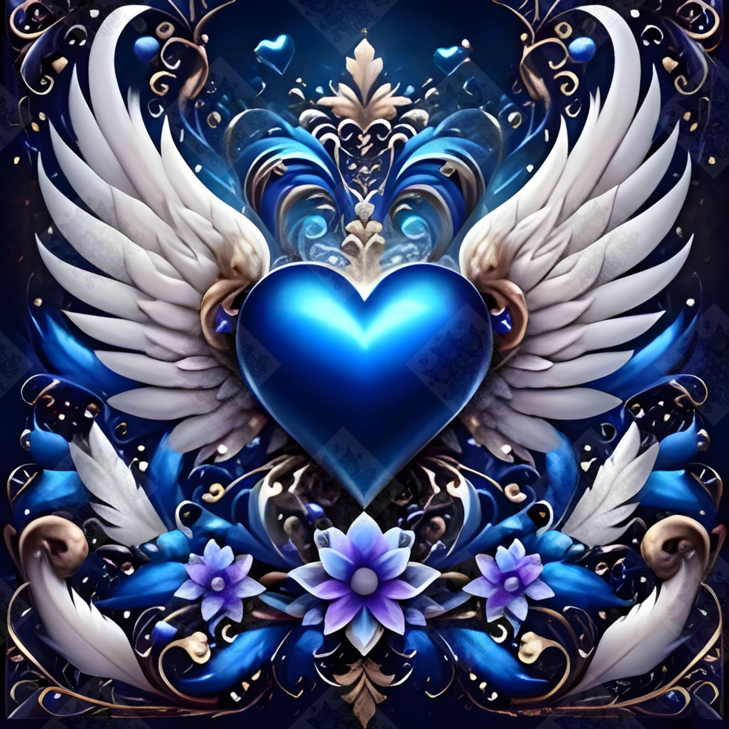 Memorial Hearts- Blue Heart by Theresa Raymer