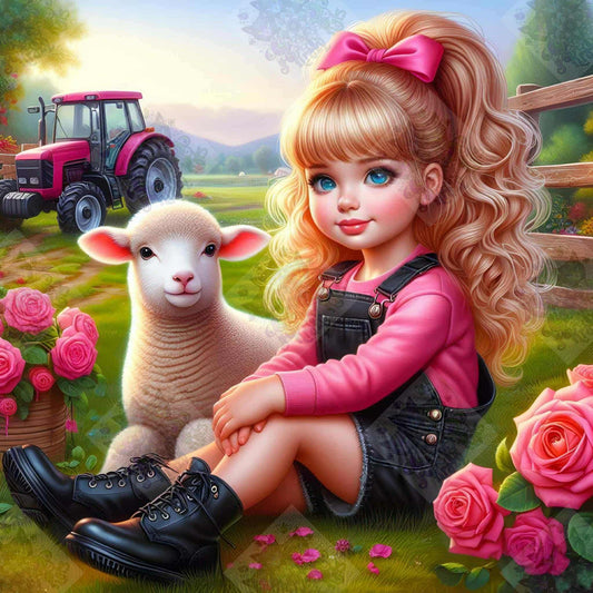Country Cutie & Her Lamb by M.E. Divine Arts