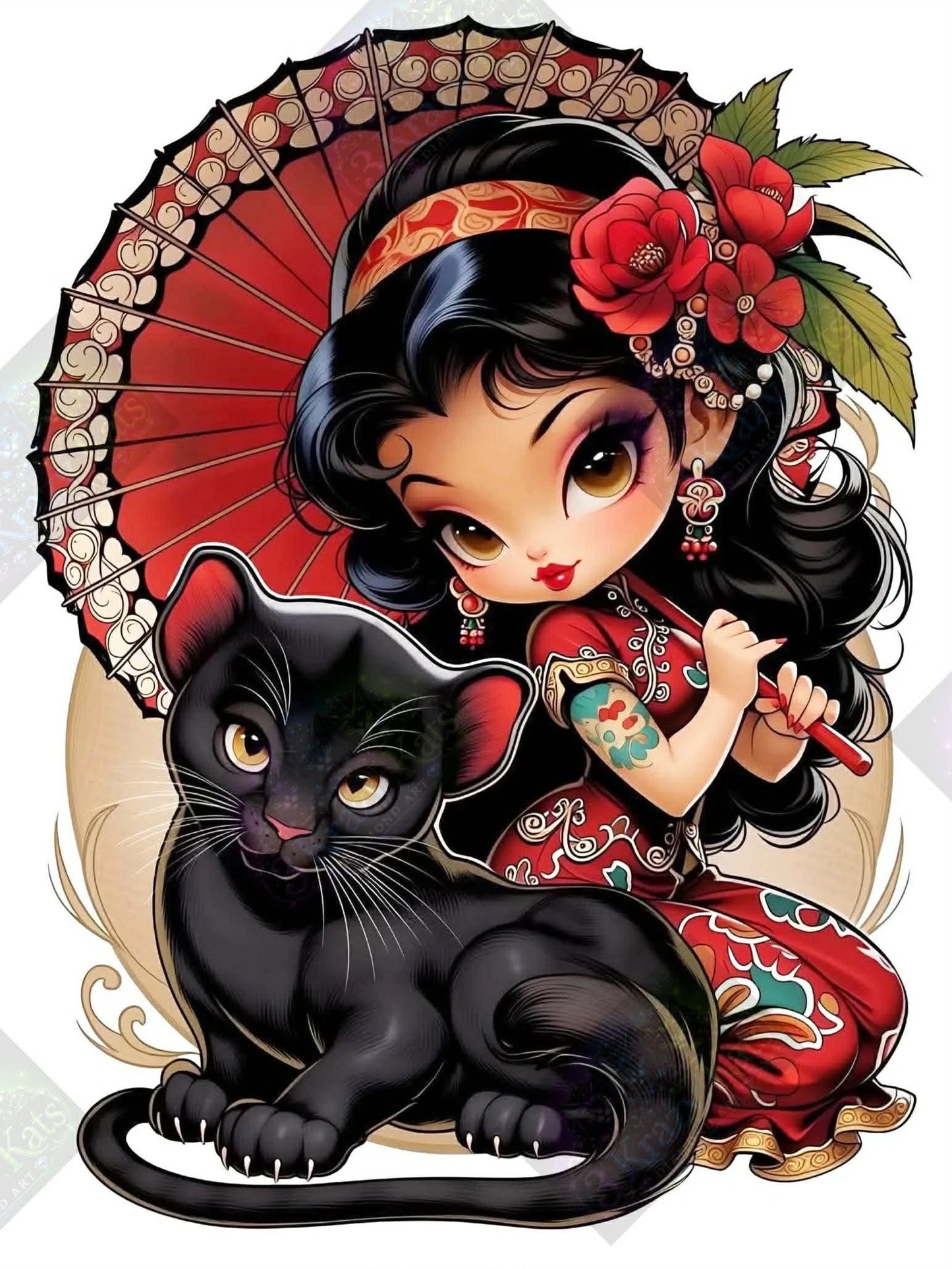 Crimson Grace & Midnight Whiskers by Taza Creations (Starting At 85 Colors)