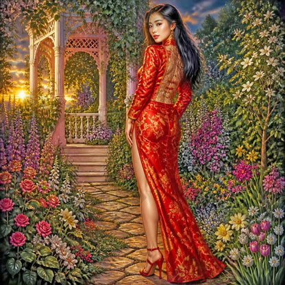 Crimson Twilight In The Secret Garden by Cindy Emery (Starting At 90 Colors)