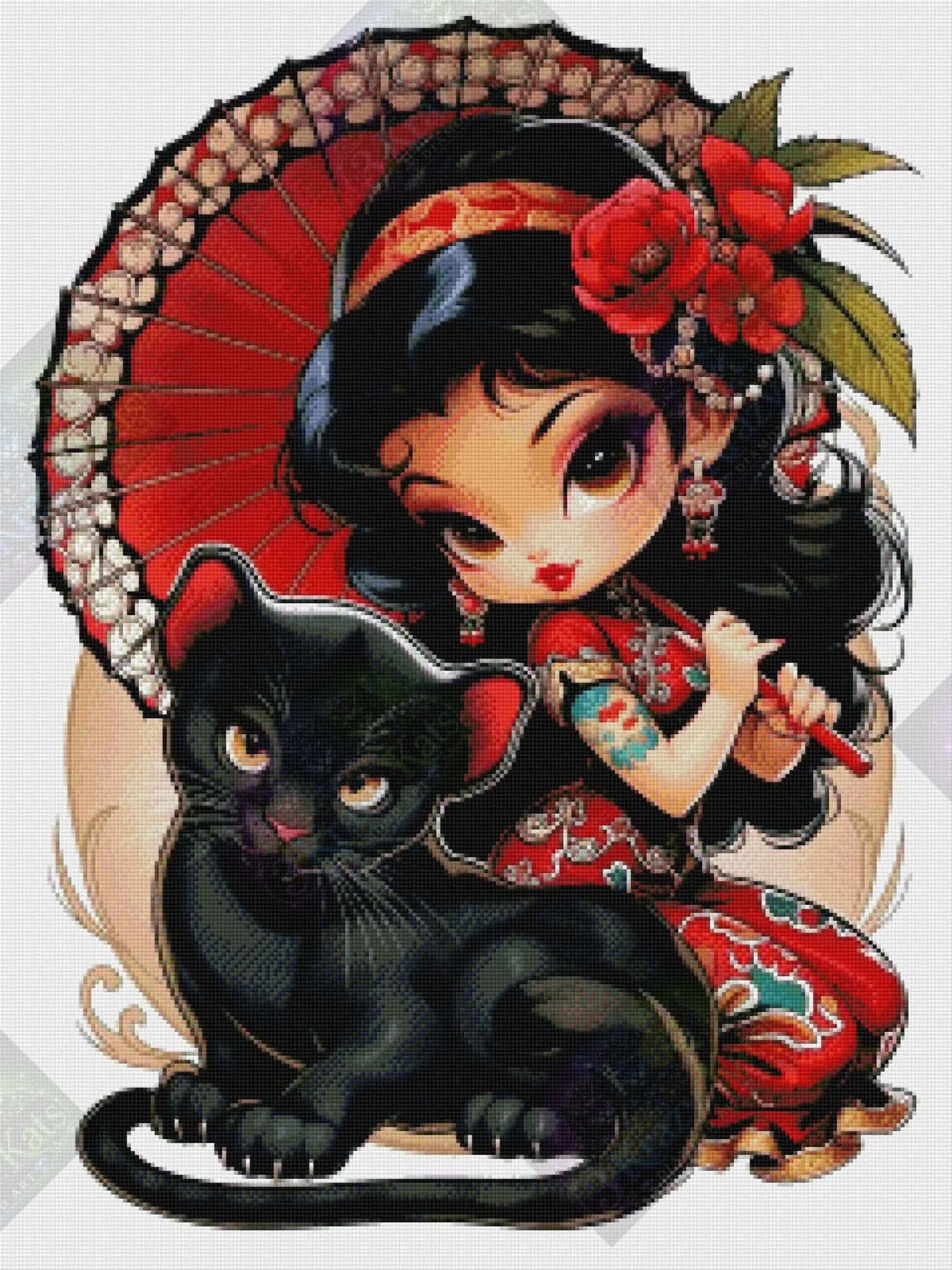 Crimson Grace & Midnight Whiskers by Taza Creations (Starting At 85 Colors)