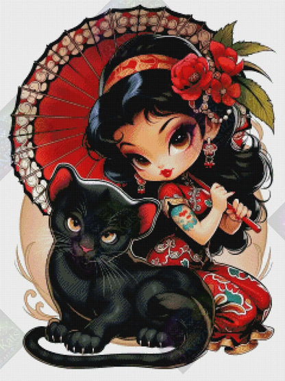 Crimson Grace & Midnight Whiskers by Taza Creations (Starting At 85 Colors)