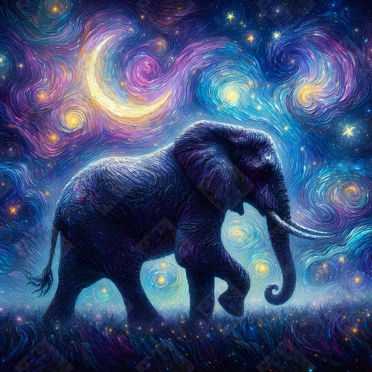 Elephant Under The Starry Night by Stellar Designz