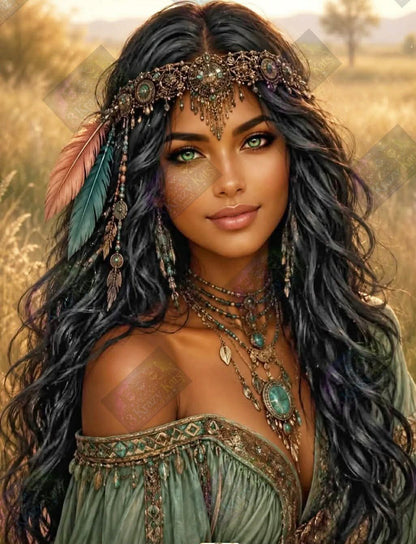 Emerald Eyes, Golden Skies by Theresa Raymer (Starting At 85 Colors)